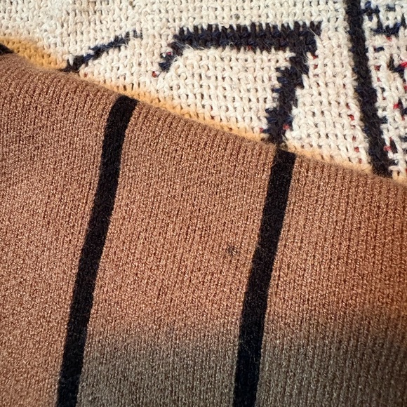 Brown Cardigan With Black Stripes Jason Bolden Mens Large - Picture 5 of 5